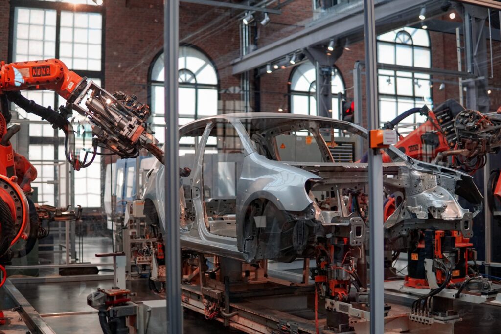 Produktionshalle von Autos Industrie 4.0