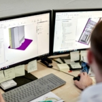 Computerbildschirm mit Konstruktionsprogramm