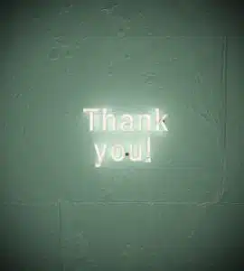 Thank you in neonlights