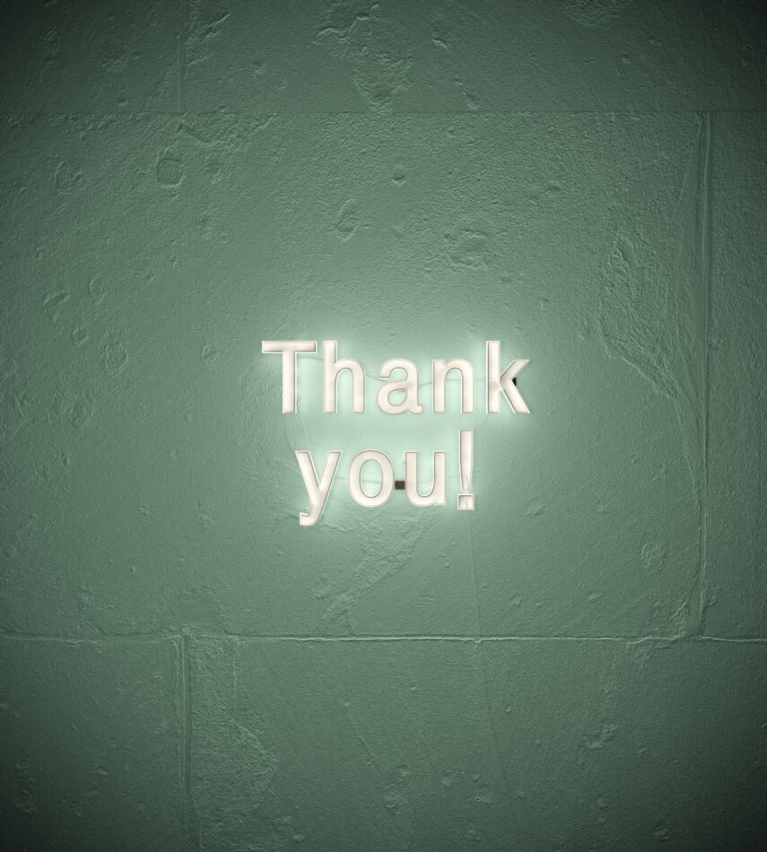 Thank you with neonlights
